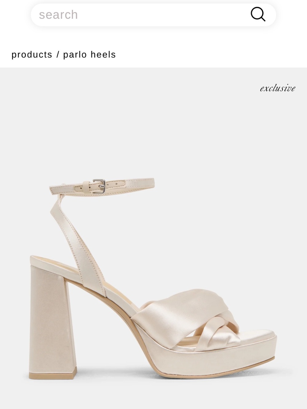 Dolce Vita Cream Satin Platform Ankle-Strap Heels